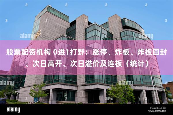 股票配资机构 0进1打野：涨停、炸板、炸板回封、次日高开、次日溢价及连板（统计）